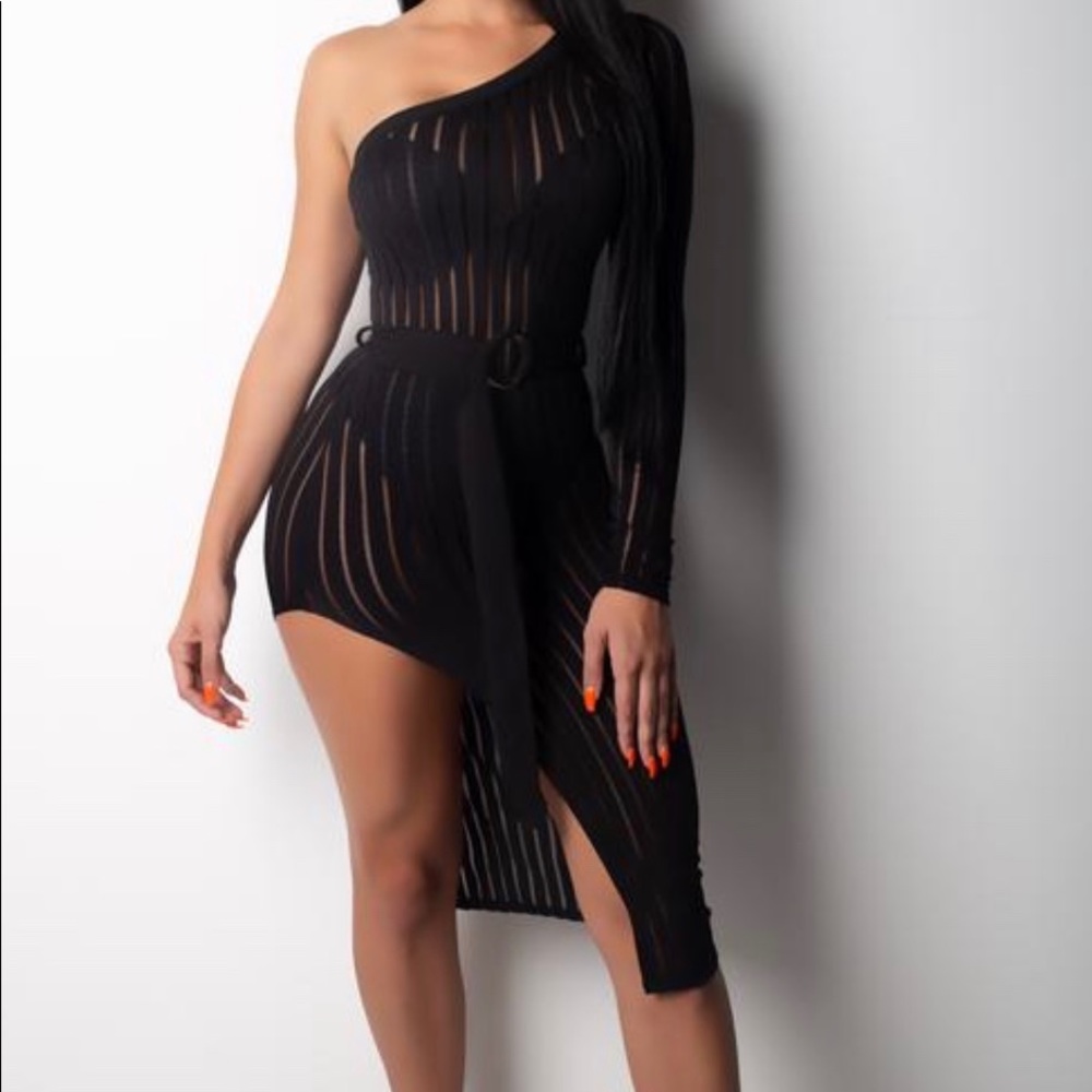 Black Asymmetric Dress